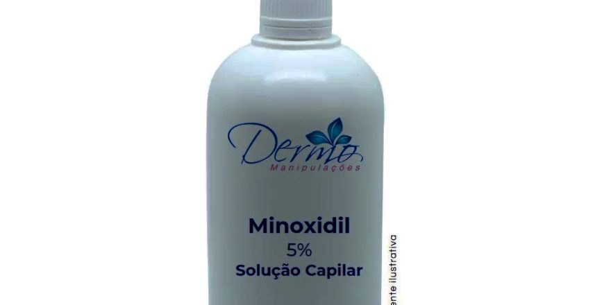 A imagem mostra um exemplo do minoxidil.